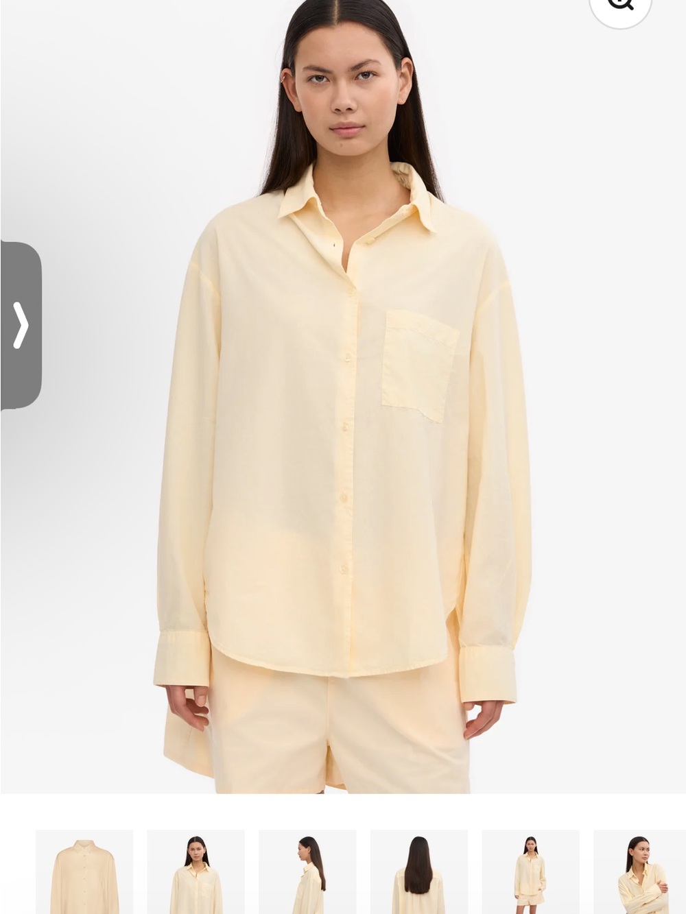 Light Yellow Button-Down Shirt with Chest Pocket - Picture 6 of 7